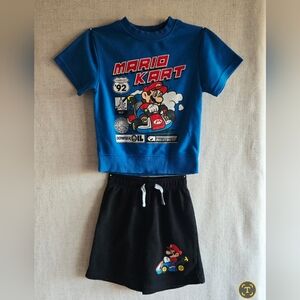 MARIOKART Daily Play Weae Size 5 Boys Graphics, Thick Tee, Shorts, Waist Tie
